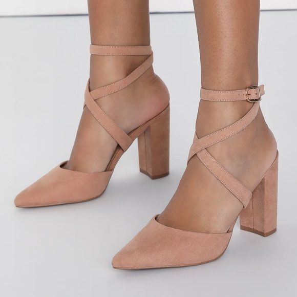 Lulus Camel Ankle Wrap Pumps - Picture 1 of 4